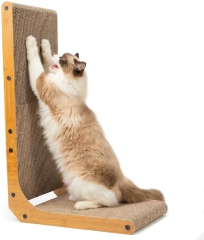 PatiencET L Shape Cat Scratcher, 26 Inch Cardboard Scratch Pad