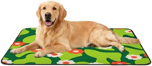 Qeils Reusable Puppy Pads for Small Dogs, Washable Pee Pads with Non-Slip , Absorbent Leakproof Mat for Crates, Playpens, Pet Beds & Whelping, Indoor Potty Training Grass Green, 31"x36", 2 Pack