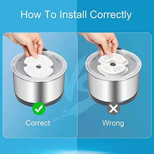 Cat Water Fountain Filters, 8 Packs Replacement Carbon Filters for Automatic Pet Fountain, Stainless Steel Cat Water Fountain