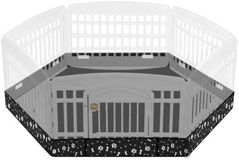 Marsui Dog Playpen Bottom Pad Fits for 36inch W and 24inch H 6 Panels Exercise Pet Dog Mat Puppy Crate Pad Reusable Washable Pet Training Pee Mat Hoop and Loop Design, Playpen Not Included(Black)