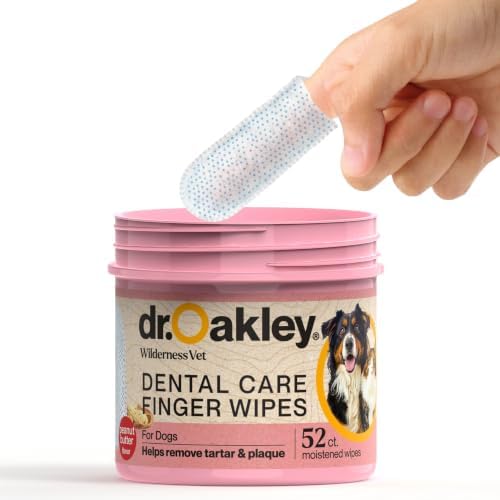 Dr. Oakley Dog Dental Wipes Finger Dental Care - Peanut Butter Flavor