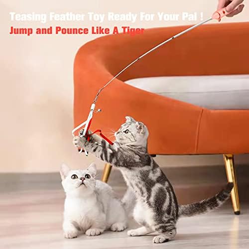 BEBOBLY 3-in-1 Retractable Cat Wand Toy for Indoor Cats