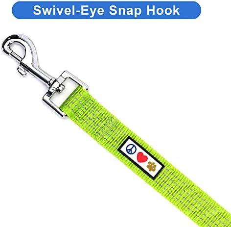 Pawtitas Green Dog Leash 6 ft M/L Reflective Durable Lightweight Dog Lead for Medium or Large Dogs and Puppies
