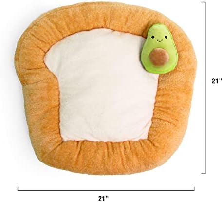 TONBO Soft Plush Small Cute and Cozy Food Dog Cat Bed, Washer and Dryer Friendly (Avocado Toast)