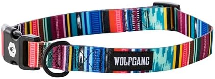 Wolfgang Heavy Duty, Adjustable Dog Collar with Quick Release Nylon Buckle for Walking & Training, Quetzal Print, Small