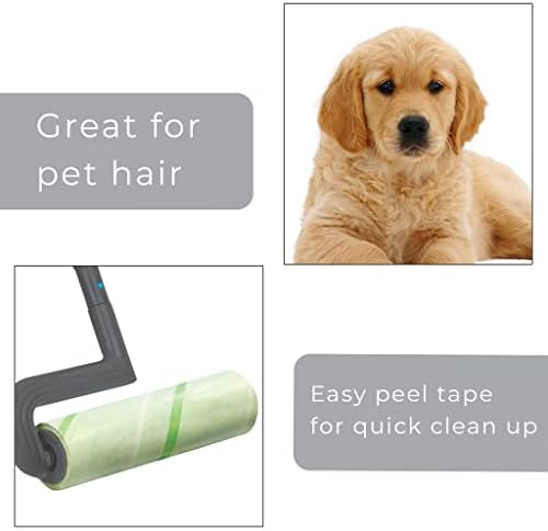 Smart Design Mega Floor Lint Roller Refill - Set of 2 (100 Sheets Total) - Easy-Peel Angled 10 inch Large Adhesive Sticky Sheets - Cleaning, Carpet, Car, Clothes, Dog Cat Fur, and Pet Hair Remover