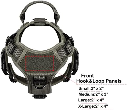 ICEFANG Tactical Dog Harness for Small Dogs,Reflective No Pull Dog Vest