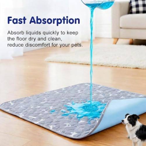 Puppy Pee Pads with Pheromones, Elite Pads for Cats, Washable Pee Pads for Dogs, Leak-Proof & Anti-Slip Pet Training Pad for Home & Travel (Brown, L)