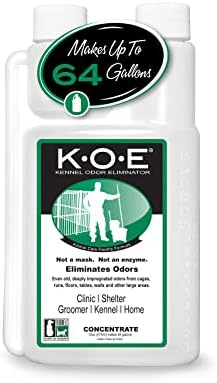 Odorcide, Thornell KOE Kennel Odor Eliminator Concentrate, Great for Cages, Runs, Floors & More, Pet Odor Eliminator for Home & Kennel w/Safe, Non-Enzymatic Formula, 16 oz, White – Not A Spray Bottle