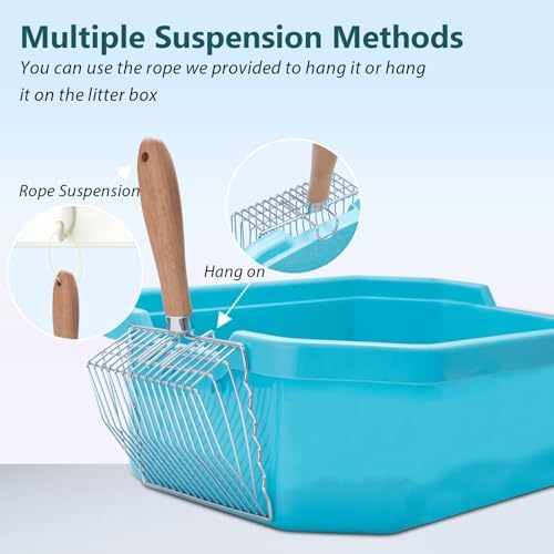 Metal Cat Litter Scoop, Heavy Duty Kitty Litter Sifter Scooper, Short