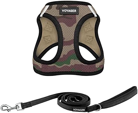 Best Pet Supplies Voyager Step-in Air All Weather Mesh Harness and Reflective Dog 5ft Leash Combo with Neoprene Handle, for Small, Medium and Large Breed Puppies - Army Base, X-Large