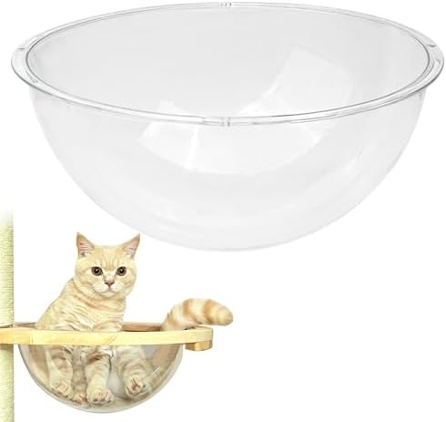 11.8" Acrylic Dome Clear Plastic Pet Cat Bubble Window Capsule Space Cover, Transparent Furniture Replacement for Nest Bed Hammock Catching Tree Shelves Window Perch Accessories, Cat Tree Not Included