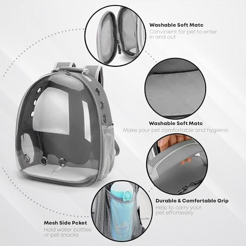 Nazarian's Large Capacity Pet Carrier Backpack for Cats & Dogs - Breathable, Sturdy, and Comfortable Small Travel Backpack for Hiking, and Outdoor - Secure and Lightweight Pet Backpack Carrier
