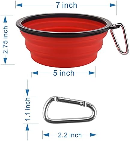 Collapsible Dog Bowls, Large Portable Travel Dog Bowls, 34oz Foldable Dogs Water Food Slow Feeder Bowl, Collapse Feeding Dish for Walking, Traveling, Hiking, Camping (2 Pack)