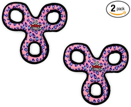 TUFFY® : 2 Pack 3Way Tug Dog Toy: Ultra Durable Plush Toy with Multiple Layers & Reinforced Seams, Washable and Floats, Original Construction