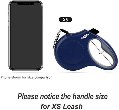 Fida Retractable Dog Leash with Dispenser and Poop Bags, 10 ft, Navy Blue