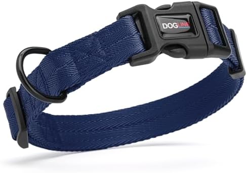 Dogline Navy Blue Nylon Collar (W: 3/4" L: 13"-20")