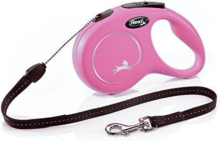 FLEXI® Classic Cord Retractable Dog Leash, Pink, Small - 16 Feet (Cord) (Pack of 12)