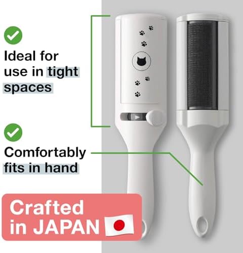 Necoichi Purrfection Neat & Easy Cat Hair Pet Hair Remover, Textured microfibers Trap Fur & lint Fast, Made in Japan