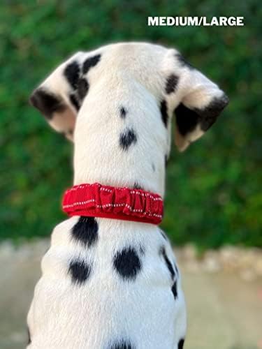 Tuff Pupper Heavy Duty Dog Collar with Handle | Ballistic Nylon Heavy Duty Collar | Padded Reflective Dog Collar with Adjustable Stainless Steel Hardware | Convenient Sizing for All Breeds