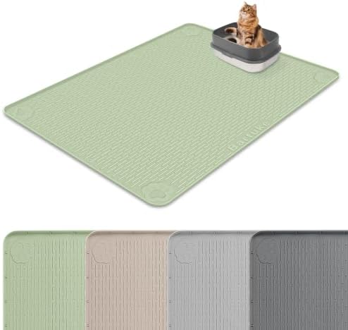 Silicone Cat Litter Mat 70"x45" Cat Mat for Litter Box, Green