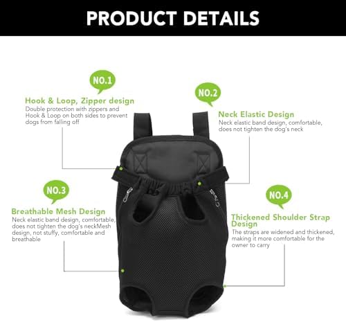 HEEPDD Pet Carrier Backpack, Legs Out Front Cat Dog Carrier, Lightweight Soft Mesh Breathable Bag for Walking Hiking, Small