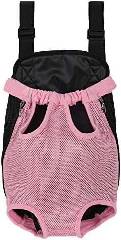 Legs Out Front-Facing Dog Carrier Hands-Free Adjustable Pet Puppy Cat Backpack Carrier for Walking Hiking Bike and Motorcycle (Small, Pink)