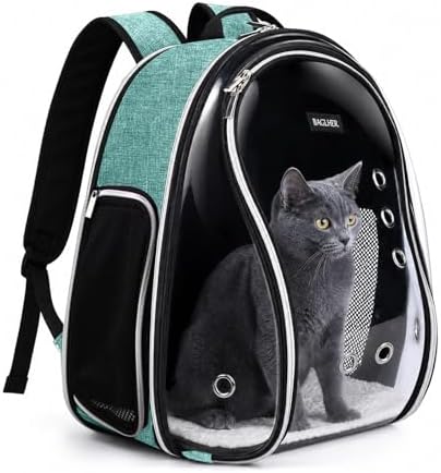BAGLHER Cat Carrier Backpack Bubble - Fit Up to 18 Lbs - Airline-Approved Dog Backpack Carrier for Small Pets Puppies Dogs Bunny, Space Capsule Dog Carrier Backpack for Travel Outdoor Hiking, Green
