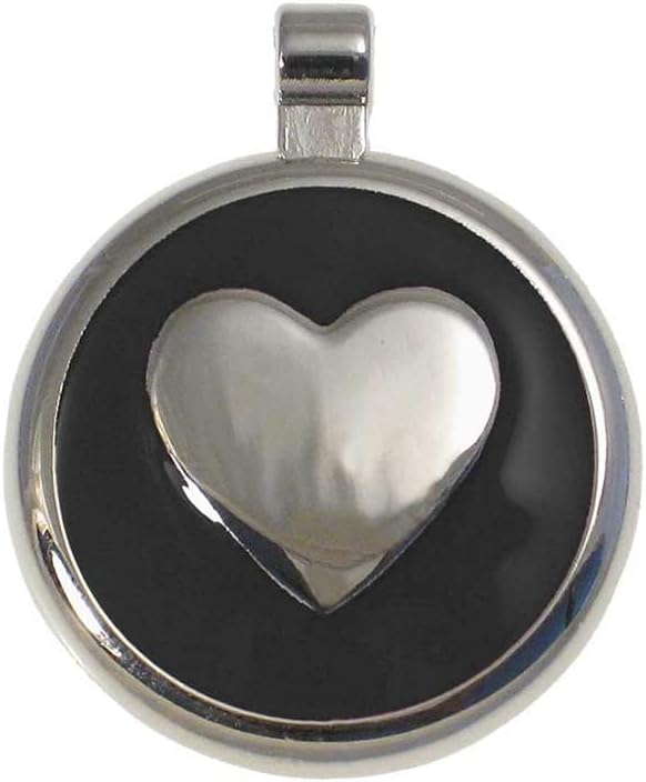 LuckyPet Heart Jewelry Pet ID Tag for Cats and Dogs, Personalized Engraving on The Back Side, Large Black Heart