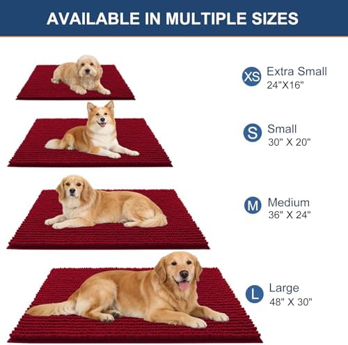 OLANLY Dog Door Mat for Muddy Paws 44x24, Extra Absorbent Chenille Mud Mat
