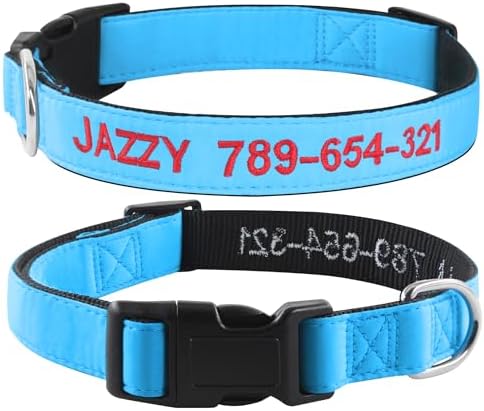 Kuley Personalized Dog Collar, Embroidered with Pet Name and Phone Number