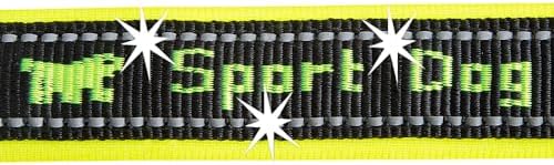 Ferplast Dog Collar Sport Dog, Large Reflective Nylon Collar with Soft Padding, Pet Name Tag, Size: 2.5 cm (35-45 cm), Yellow