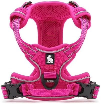 TRUE LOVE Adjustable No-Pull Dog Harness Reflective Pup Vest Harnesses Comfortable Control Brilliant Colors TLH5651(Fushcia,S)