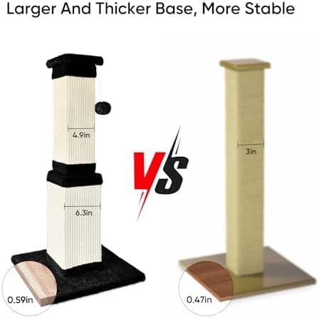 Cat Scratching Post for Indoor Cats, 32Inch Sisal Cat Scratcher