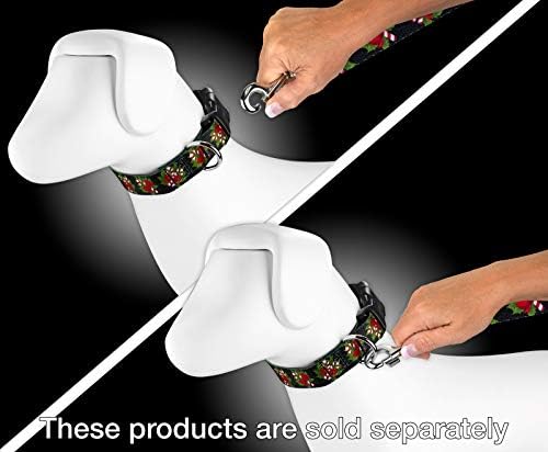Country Brook Petz - Black Candy Cane Everyday Dog Leash - Christmas Collection Featuring Festive Designs (4 Foot, 1 Inch Wide)