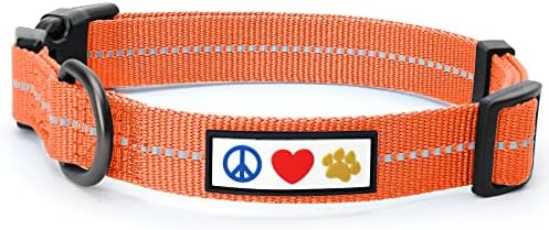 Pawtitas Recycled Dog Collar with Reflective Stitched Puppy Collar Made from Plastic Bottles Collected from Oceans Large Living Coral