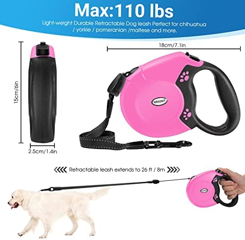 360°No Tangle 26 Ft Retractable Dog Leash for Dogs up to 99lbs