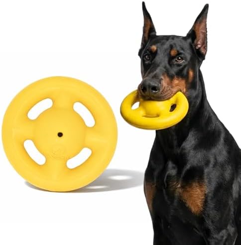 Virtually Indestructible Orbit Dog Ball - Lifetime Replacement - Tough, Durable Chew Toy for Aggressive Chewers - Safe Non-Toxic Natural Rubber - Chew, Fetch, Puzzle - Med/Large, 6"x2.5"