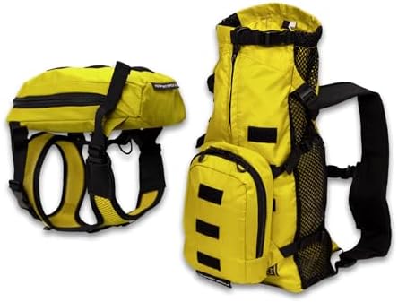 K9 Sport Sack Walk-On - X-Small, Buttercup Yellow - Ideal for Dogs with 9-12” Back Length - Lightweight, Packable, Backpack-Style Carrier - Includes Compatible Harness & Storage Bag