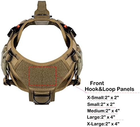 ICEFANG No Pull Tactical Dog Harness for Medium Dogs,Adjustable Dog Vest