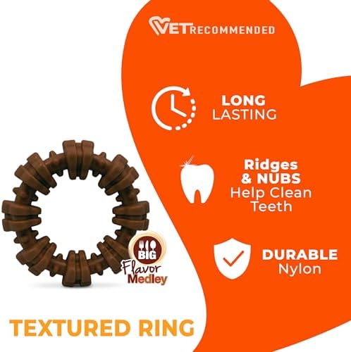 Nylabone Textured Ring Power Chew Toy for Small Dogs Up to 25 lbs