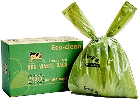 ECO-CLEAN Dog Poop Bags, 300-Count Dog Waste Bags with Easy-Tie Handles