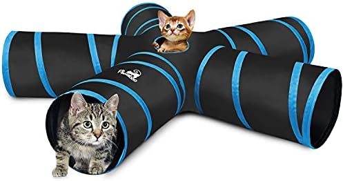 Pawaboo Cat Tunnel, Cat Tunnels for Indoor Cats, 5-Way Foldable Cats Tube
