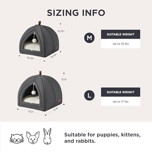 Bedsure 2in1 Cat Beds for Indoor Cats Cave for Kitten with Washable Pillow