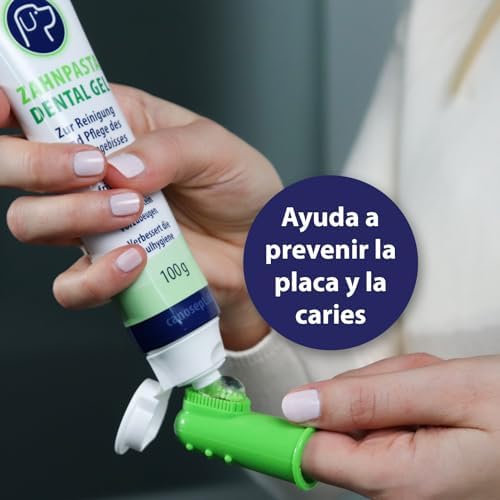Canosept Dog Dental Care Kit (3 Pieces) - Dog Toothbrush, Toothpaste & Finger Brush - Peppermint Flavor Dog Teeth Cleaning Products - Plaque Remover & Breath Freshener