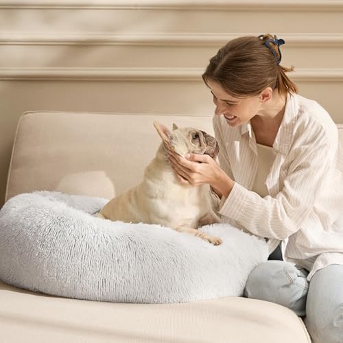 Bedsure Calming Dog Bed Medium Size Dog Donut Washable Pet Bed,30ins