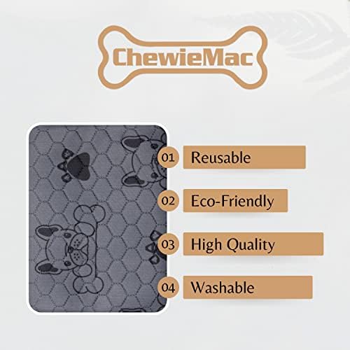 Washable Pee Pads for Dogs (2-Pack) Large 28 in x 35 in, Reusable Quilted Pet Training, Dark Gray Floor Mat Absorbent Whelping Potty and Crate Liner (DK Gray)