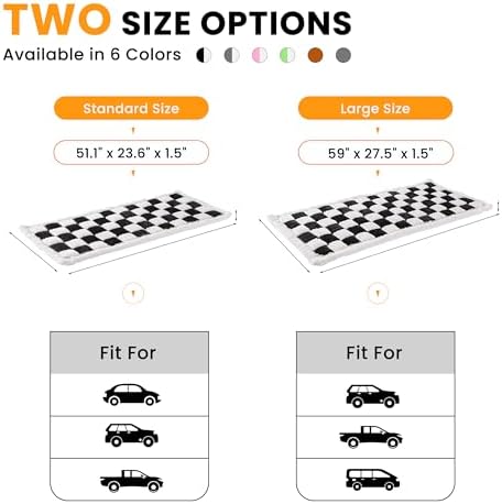 Backseat Dog Bed Mat for Car, Non-Slip Dog Bed for Car Back Seat, Soft & Cozy Dogs Blanket, Washable Travel Pet Mat Seat Protector for Cars, SUVs, Trucks (Black/White, 59"L x 27.5"W x 1.5"Th)