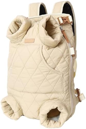 Pet Dog Front Carrier Backpack for Small Dogs Puppy Chest Cat Holder, for 4-19kg/7-42lb Pet (Beige,Medium)