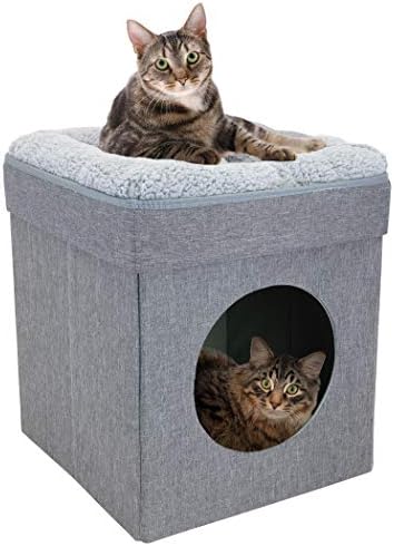 Kitty City Indoor Cat Cube Furniture, Gray Cube